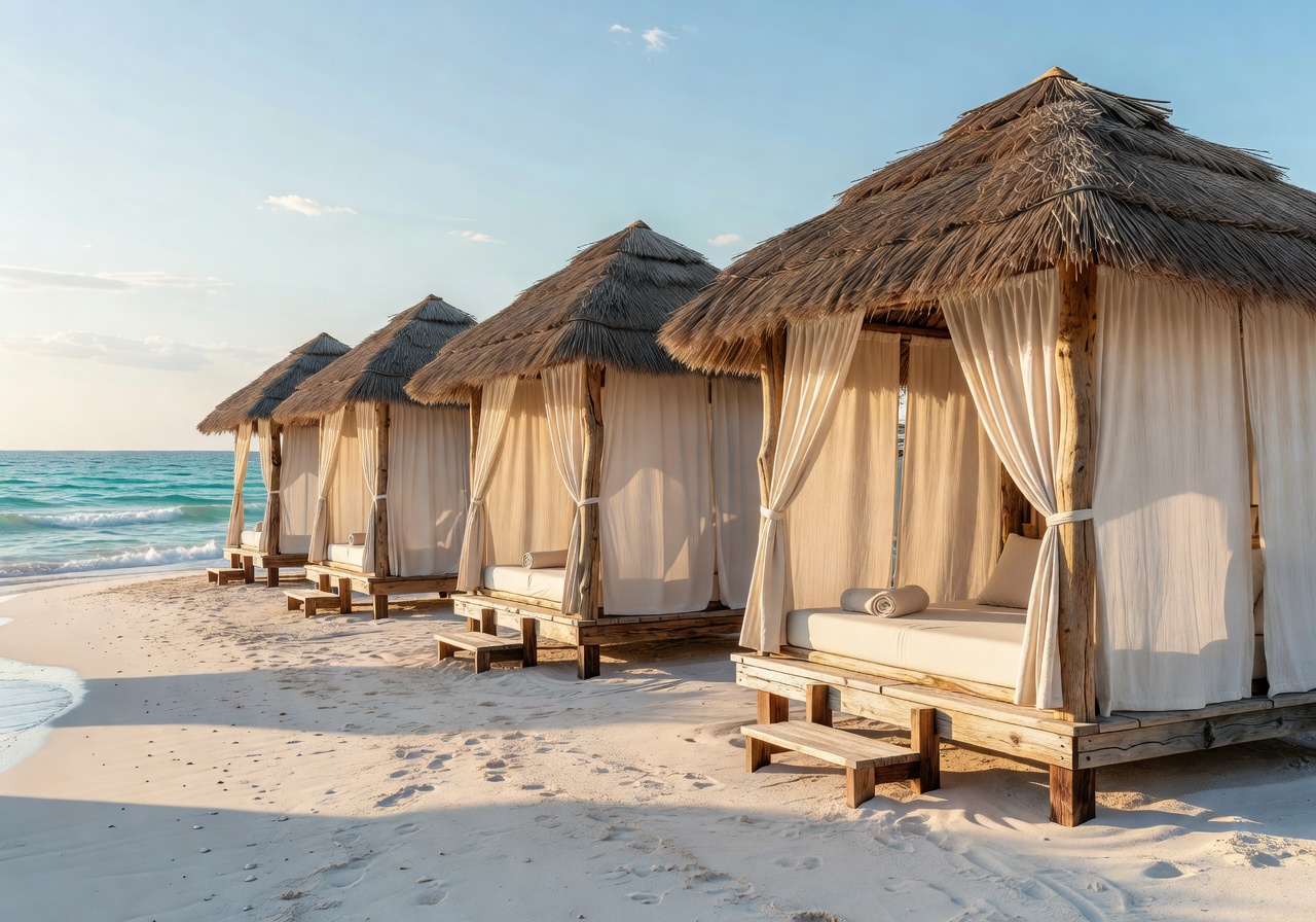 Club Dauphin seaside cabanas