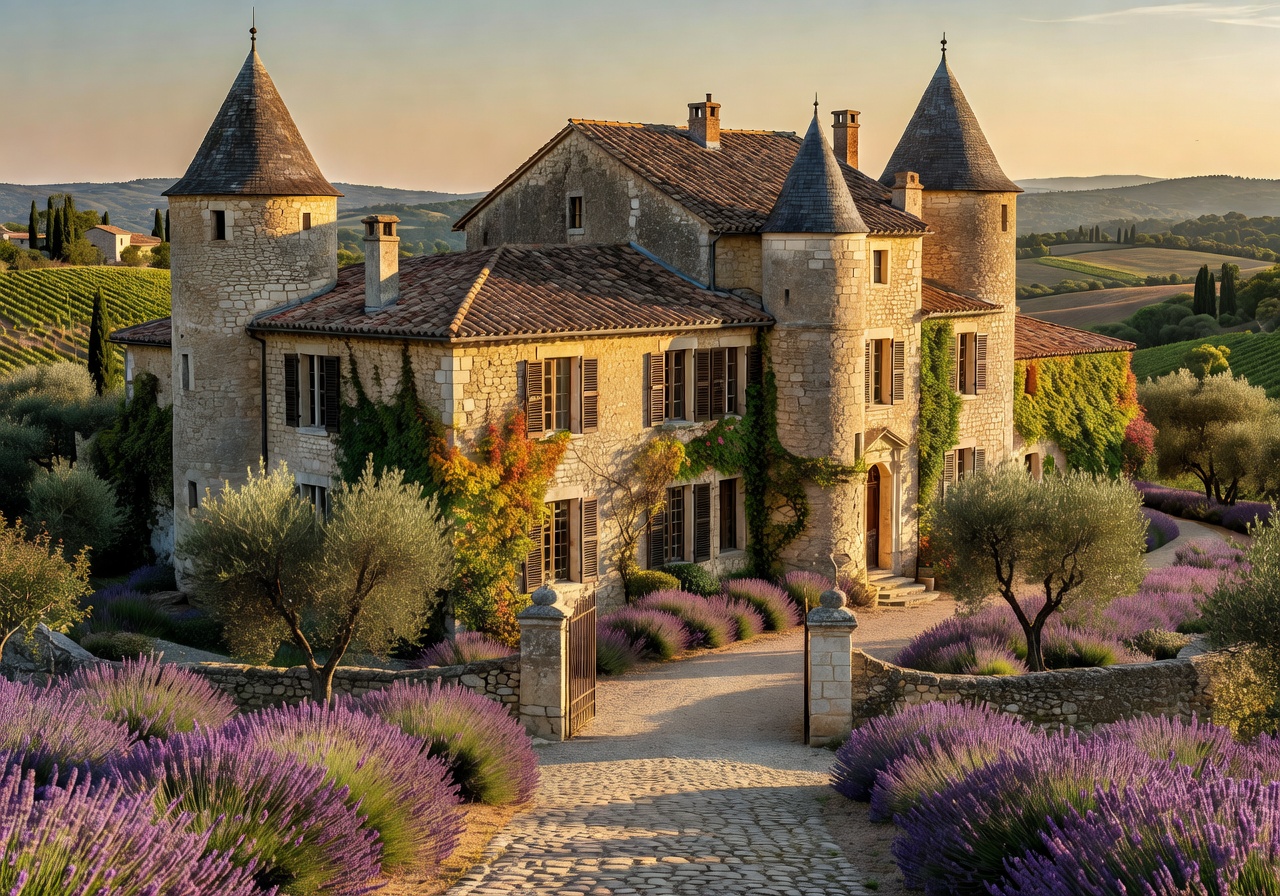 Historic chateau architecture in Provence
