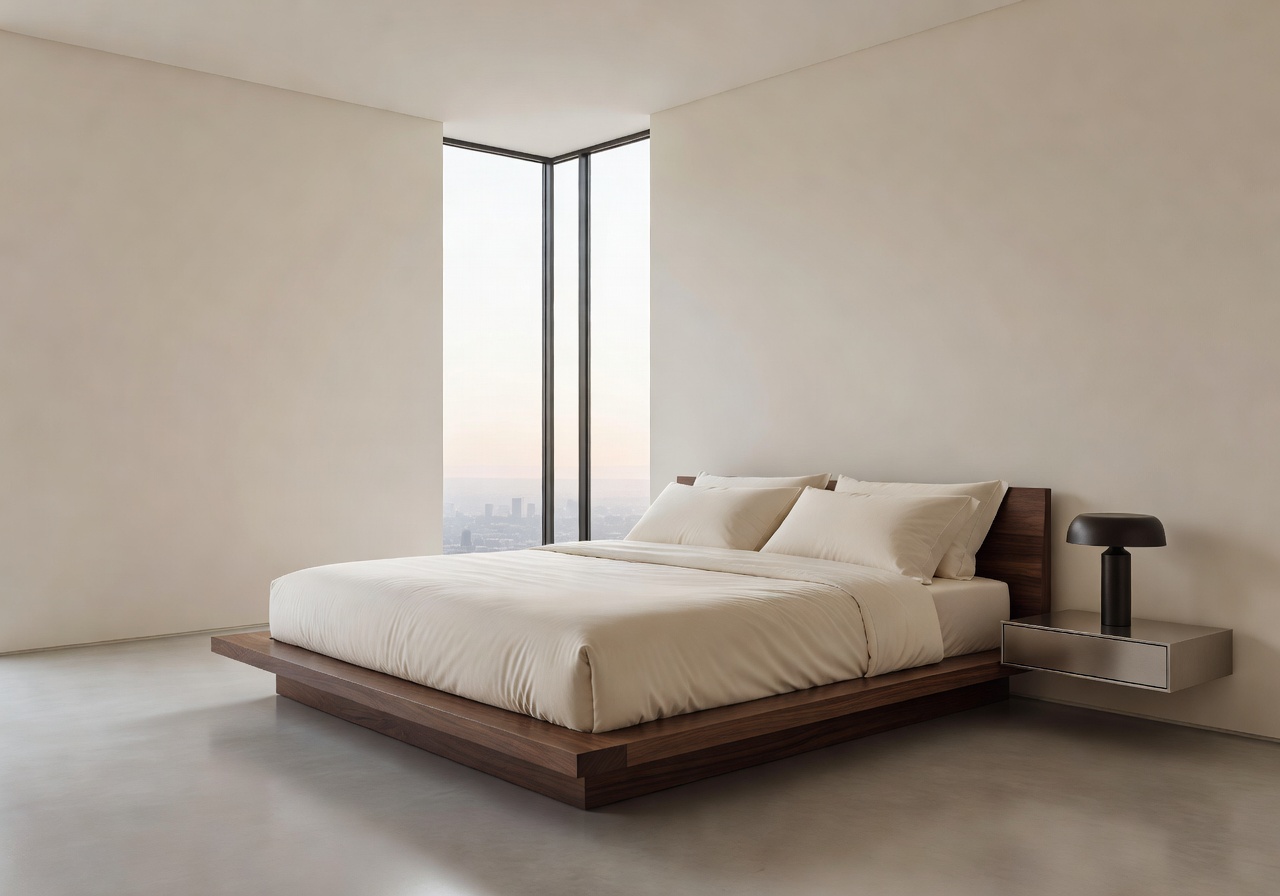 Minimalist luxury bedroom suite interior