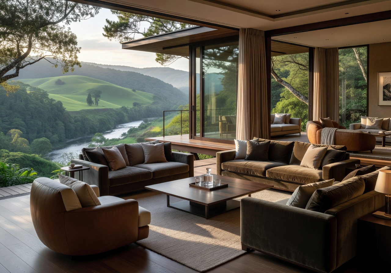 Relaxing luxury lounge over nature